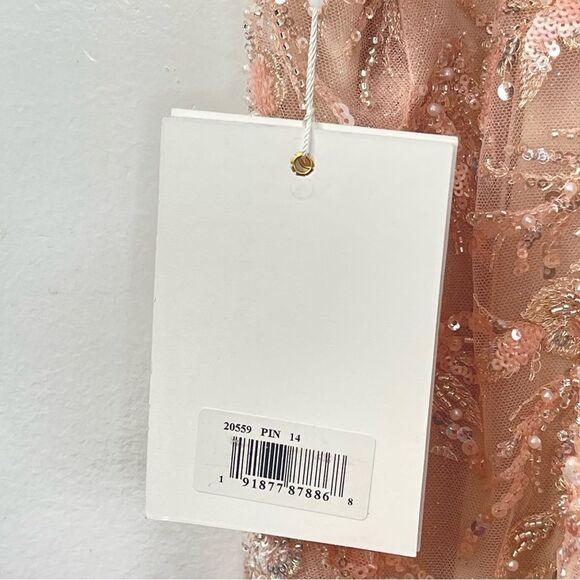 Mac Duggal 20559 Corset Bodice Floral Lace Embellished Gown, Pink, Plus Size 14 - Picture 12 of 15